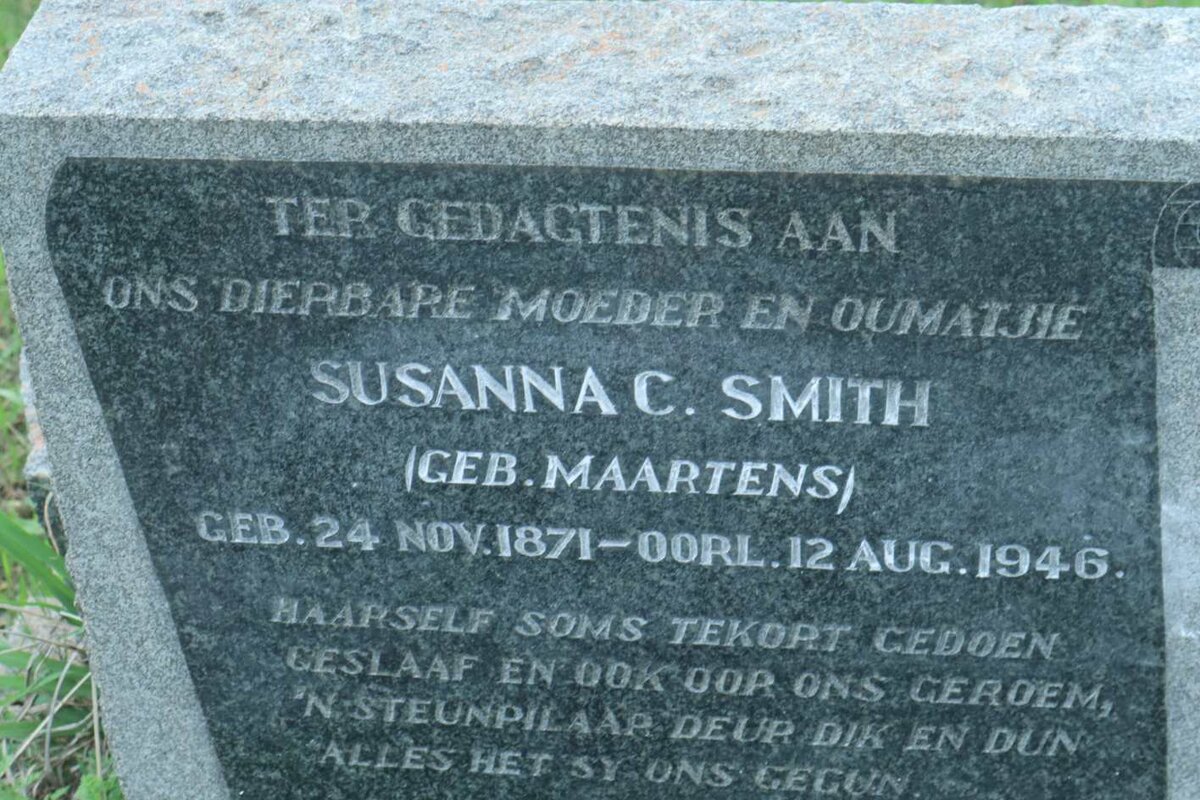 SMITH Susanna C. nee MAARTENS 1871-1946