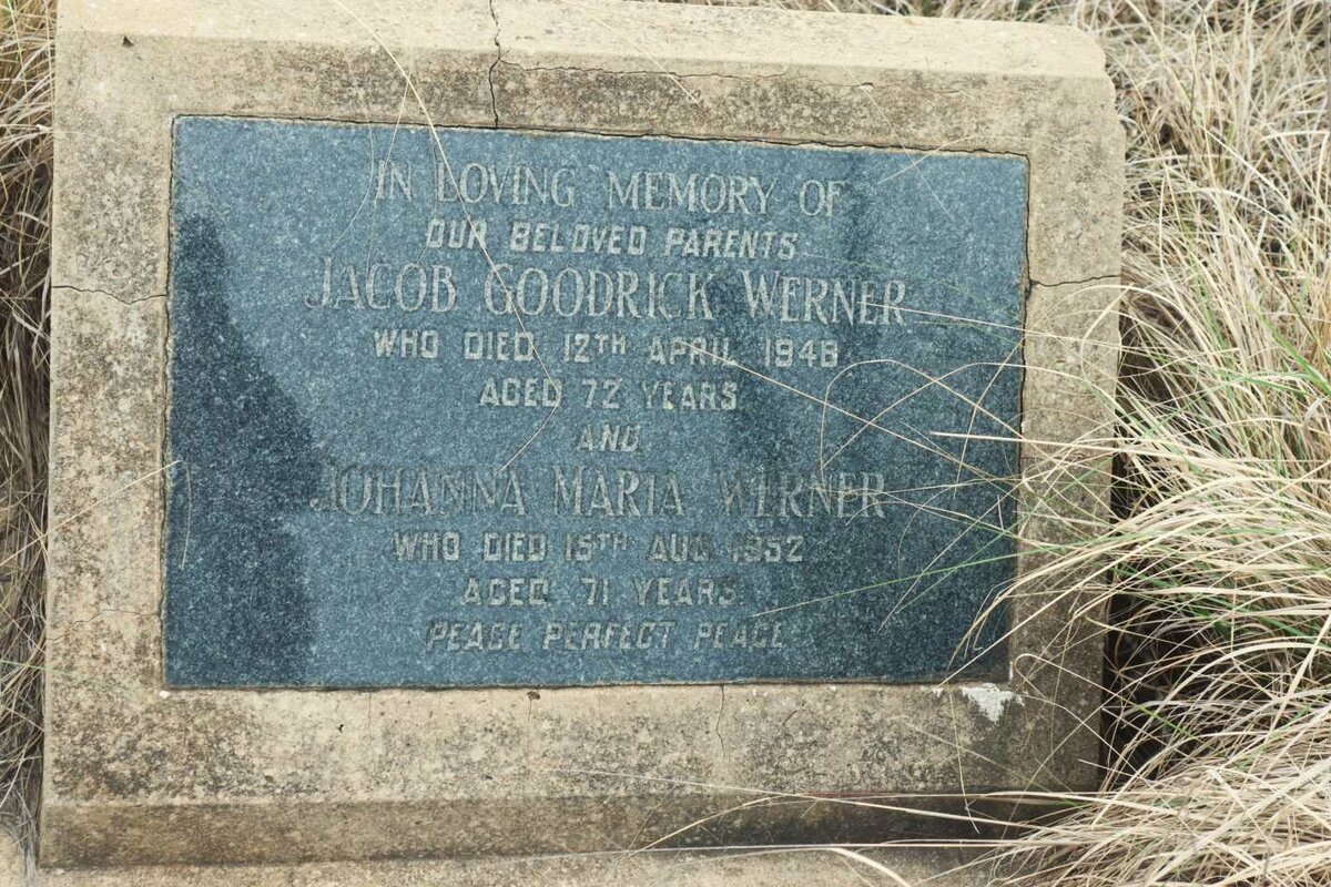 WERNER Jacob Goodrick 1948 &amp; Johanna Maria -1952