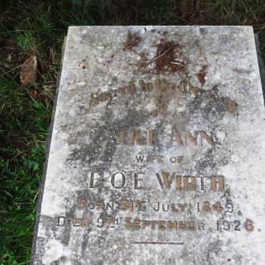 WIRTH Alice Ann 1849-1928
