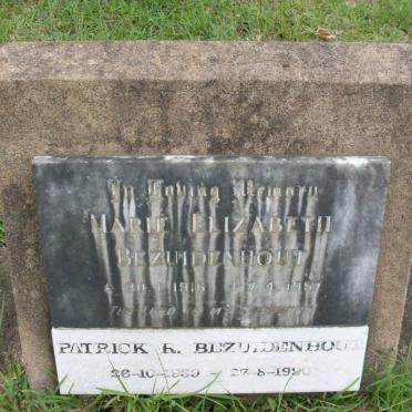 BEZUIDENHOUT Patrick R. 1939-1996 &amp; Marie Elizabeth 1916-1957