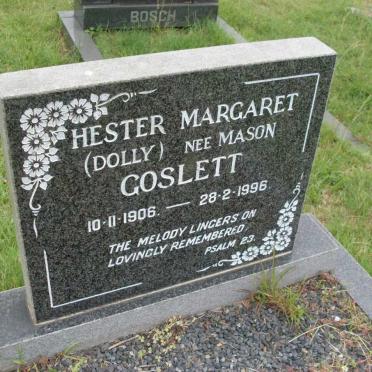 GOSLETT Hester Margaret nee MASON 1906-1996