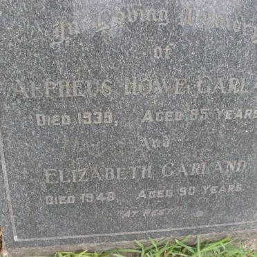 GARLAND Alpheus Howe -1938 &amp; Elizabeth -1943