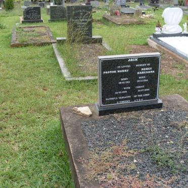 JACK Pastor Harry 1911-1976 &amp; Mercy Karunama 1914-2000