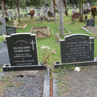 SOLOMON Mogiliamma 1930-2001 :: SOLOMON Abraham 1919-1987