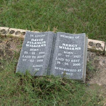 WILLIAMS David Filangis 1914-1998 &amp; Mercy WILLIAMS 1923-2000.