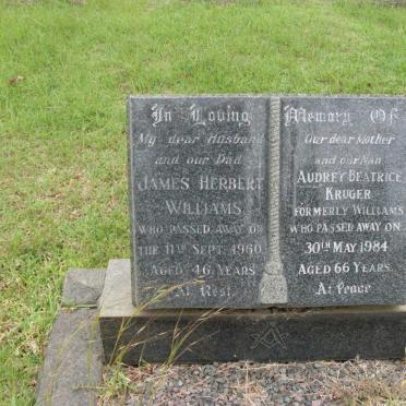 WILLIAMS James Herbert -1960 &amp; Audrey Beatrice KRUGER formely WILLIAMS -1984