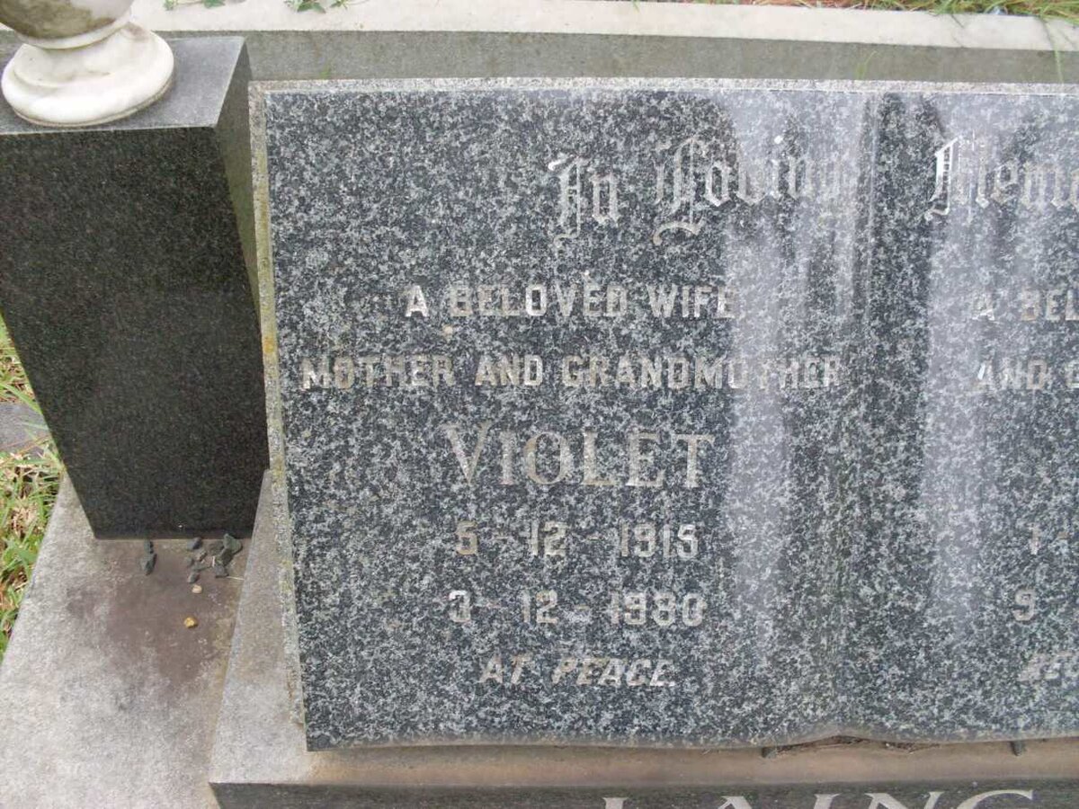 ? LAING Violet 1915-1980