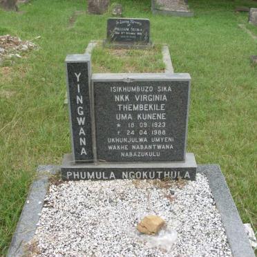 YINGWANA Thembekile uma KUNENE 1923-1988