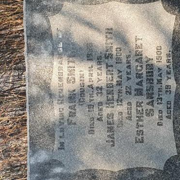 SMITH Frank -1899 :: SMITH James Herbert -1900 :: SANSBURY Esther Margaret -1900