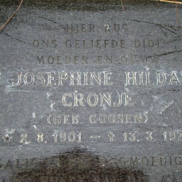 CRONJE Josephine Hilda nee GOOSEN 1901-1974