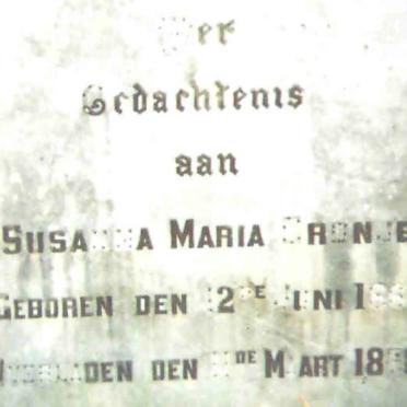 CRONJE Susanna Maria 1862-1868