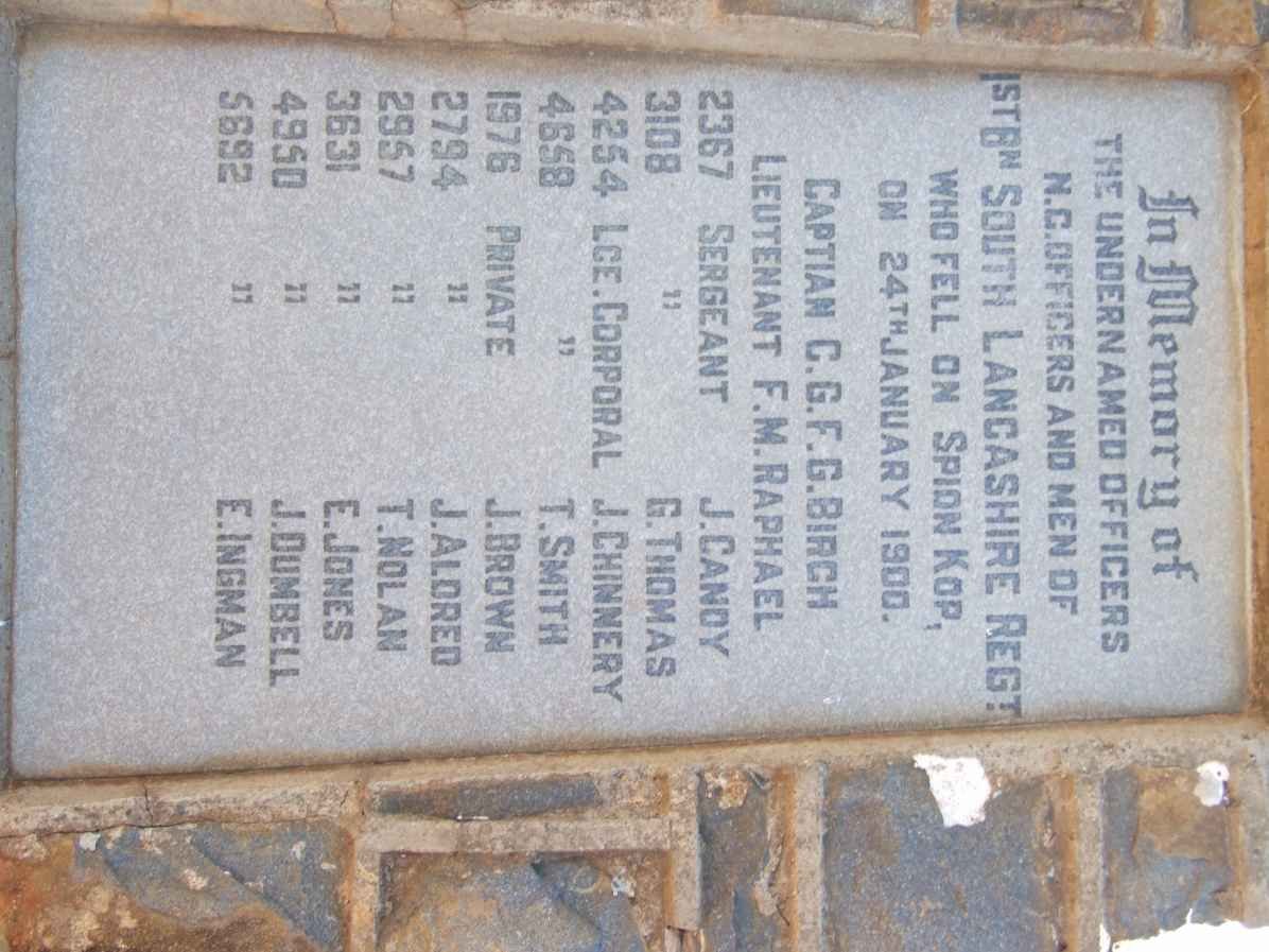 Plaque for the South Lancashire Regiment