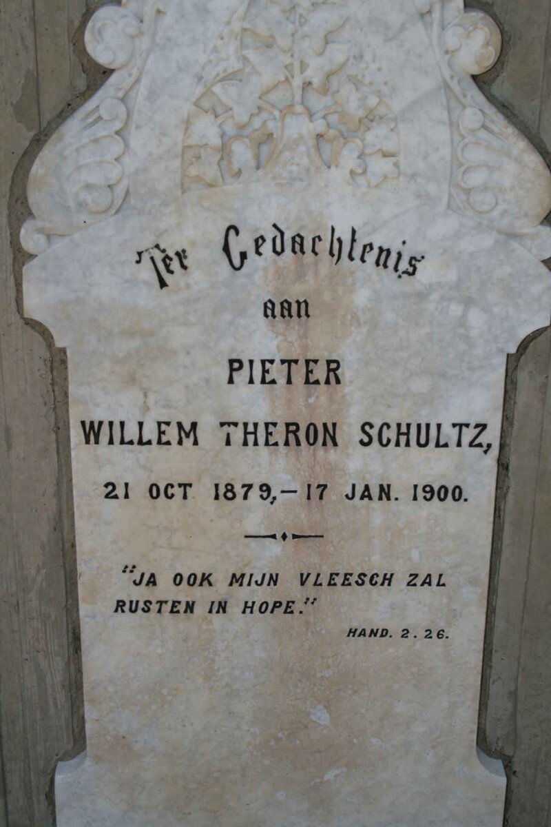 SCHULTZ Pieter Willem Theron 1879-1900