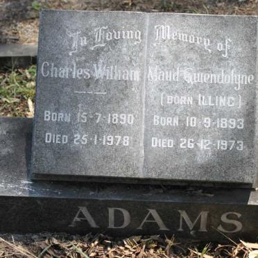 ADAMS Charles William 1890-1978 &amp; Maud Gwendolyne ILLING 1893-1973