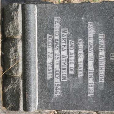 ATKINSON Frank -1930 &amp; Martha -1946