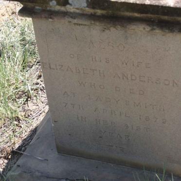 ANDERSON William -1873 &amp; Elizabeth -1879