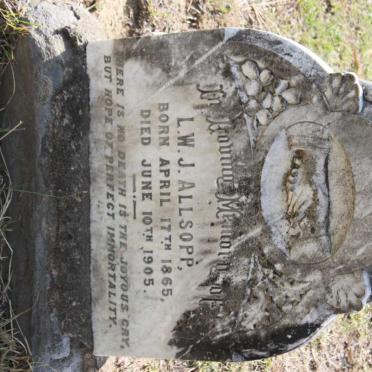 ALLSOPP L.W.J. 1865-1905