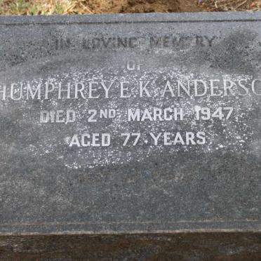 ANDERSON Humphrey E.K. -1947