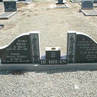 BRUYN Petrus Willem, de 1915-1993 &amp; Ellie M. 1911-1968 :: DE BRUYN Martha Johanna Susanna 1922-1999