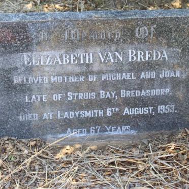 BREDA Elizabeth, van -1953