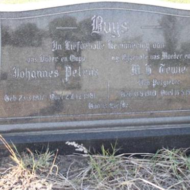 BUYS Johannes Petrus 1907-1981 &amp; M. ?. POTGIETER 1909-1979
