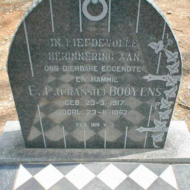 BOOYENS E.F. 1917-1962