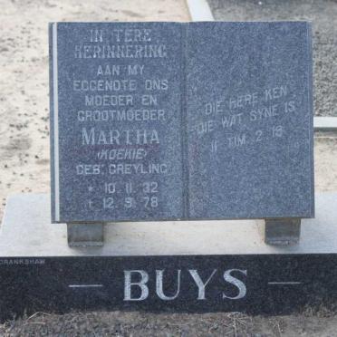 BUYS Martha nee GREYLING 1932-1978