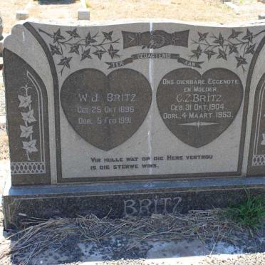 BRITZ W.J. 1896-1991 &amp; C.Z. 1904-1953