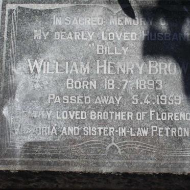 BROWN William Henry 1893-1959