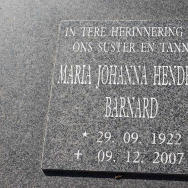 BARNARD Maria Johanna Hendrika 1922-2007