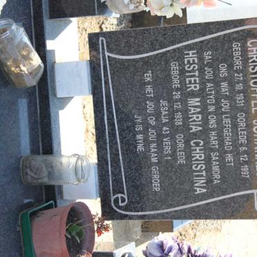 BOTHA Christoffel Johannes 1931-1997 &amp; Hester Maria Christina 1938-