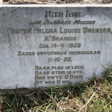 BRANDIS Hester Helena Louise, BRENDER A' 1858-1935