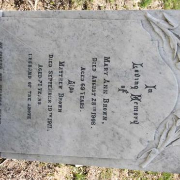 BROWN Matthew -1911 &amp; Mary Ann -1908