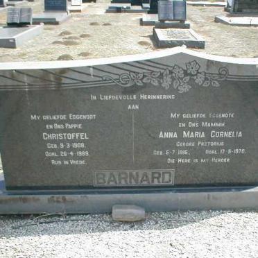 BARNARD Christoffel 1908-1989 &amp; Anna Maria Cornelia PRETORIUS 1916-1970
