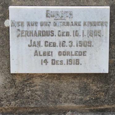 BURGER Gerhardus 1905-1918 :: BURGER Jan 1909-1918