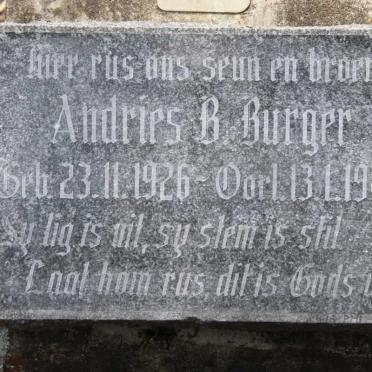 BURGER Andries B. 1926-1940
