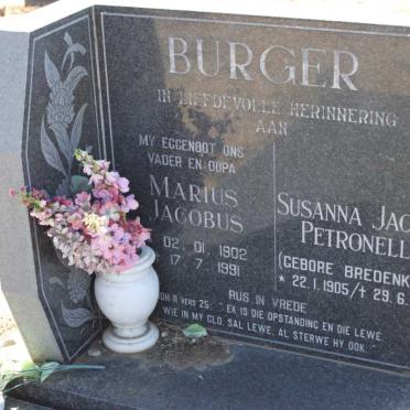 BURGER Marius Jacobus 1902-1991 &amp; Susanna Jacoba Petronella BREDENKAMP 1905-2001