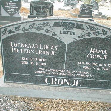 CRONJE Coenraad Lucas Pieters 1893-1966 &amp; Maria HATTING 1906-1988