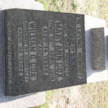 COX William G. &amp; Mary Ann -1916