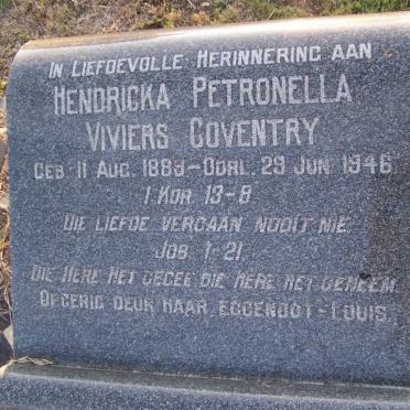 COVENTRY Hendricka Petronella Viviers 1889-1946