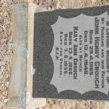 CROUCH John Henry 1865-1948 &amp; Mary Ann 1866-1955