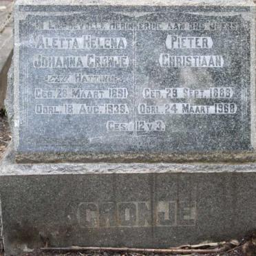 CRONJE Pieter Christiaan 1888-1968 &amp; Aletta Helena Johanna HATTING 1891-1939