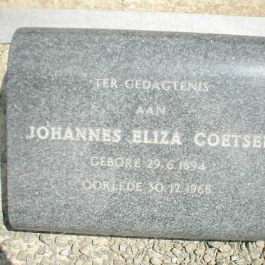 COETSEE Johannes Eliza 1894-1968