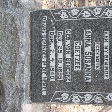 COETZEE Anna Susanna nee VON BENECKE 1899-1940