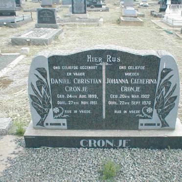 CRONJE Daniel Christian 1899-1961 &amp; Johanna Catharina 1902-1976