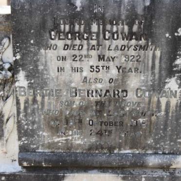 COWAN George -1922 :: COWAN Bertie Bernard -1918