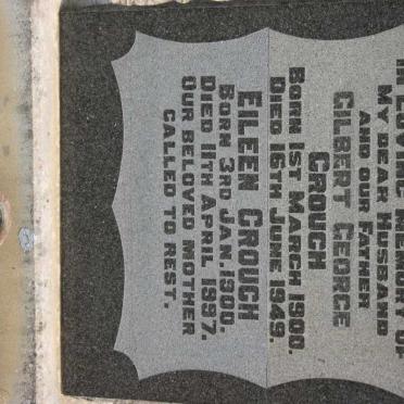 CROUCH Gilbert George 1900-1949 &amp; Eileen 1900-1997