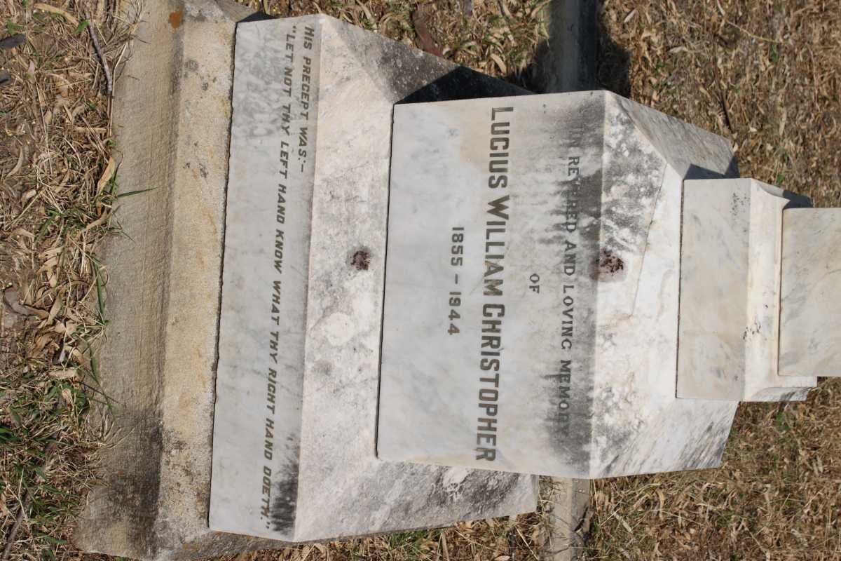 CHRISTOPHER Lucius William 1855-1944