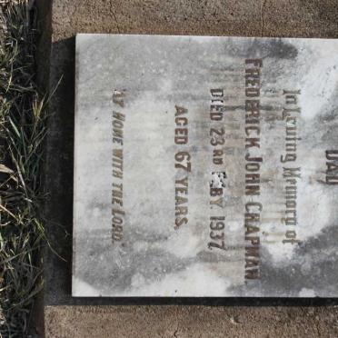 CHAPMAN Frederick John -1937