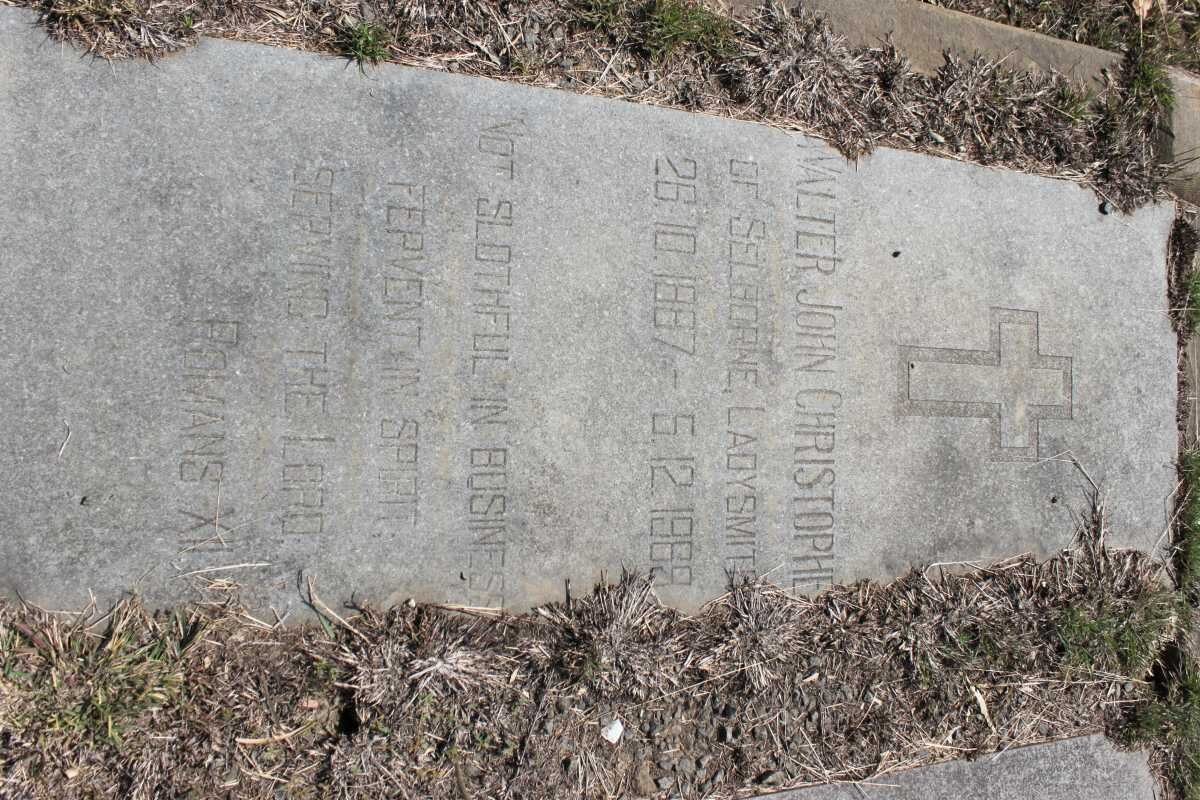 CHRISTOPHER Walter John 1887-1969